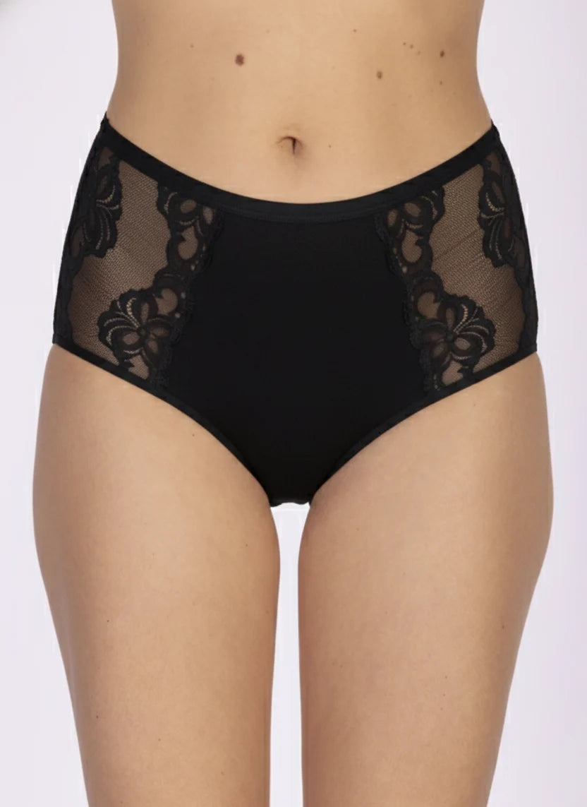 Dames maxi-taille slip kant - Hoge kanten dames slip - Elastisch katoenen onderbroek