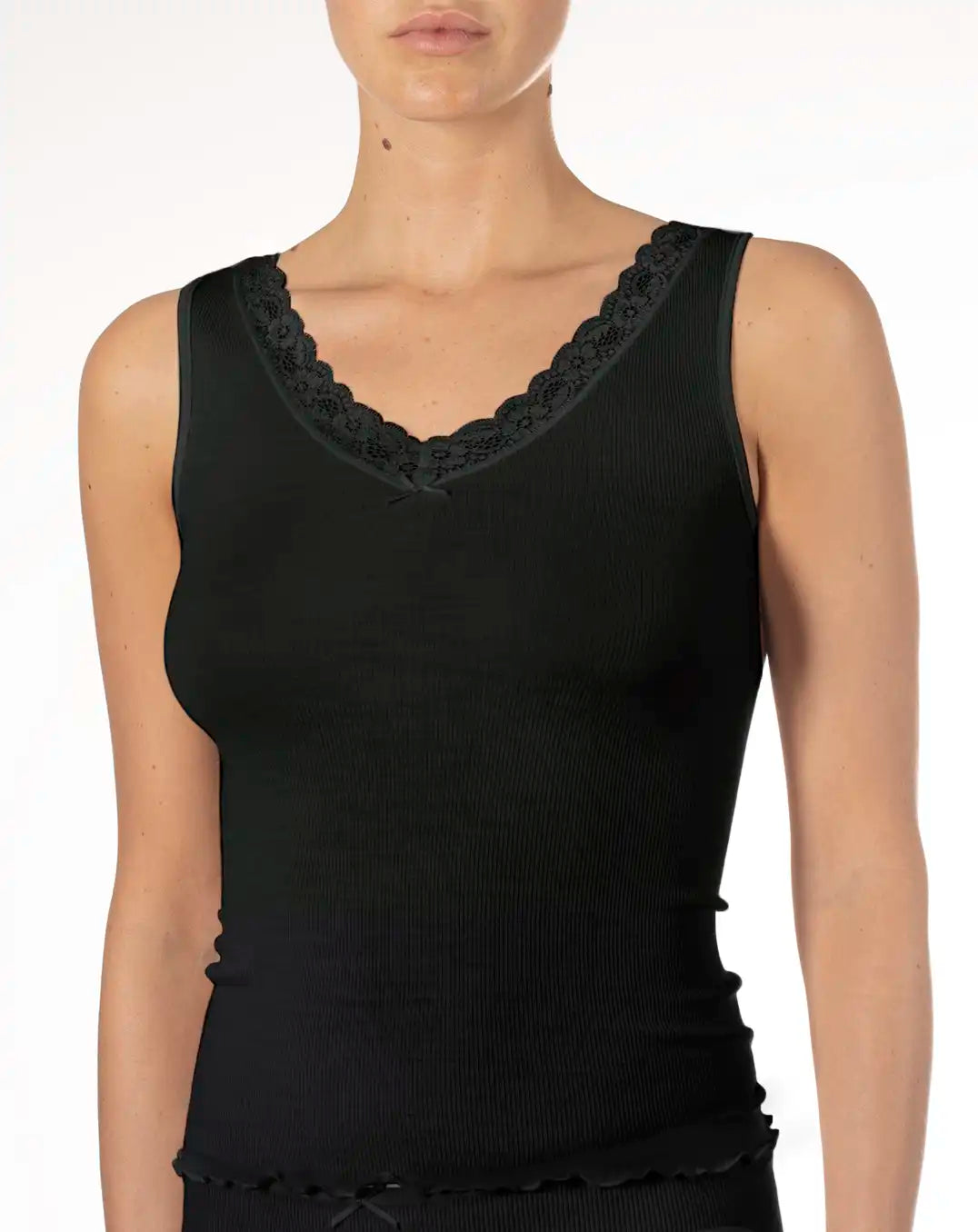 Dames wollen Hemd met kant - Merino Wollen dames ondergoed - Warm onderhemd
