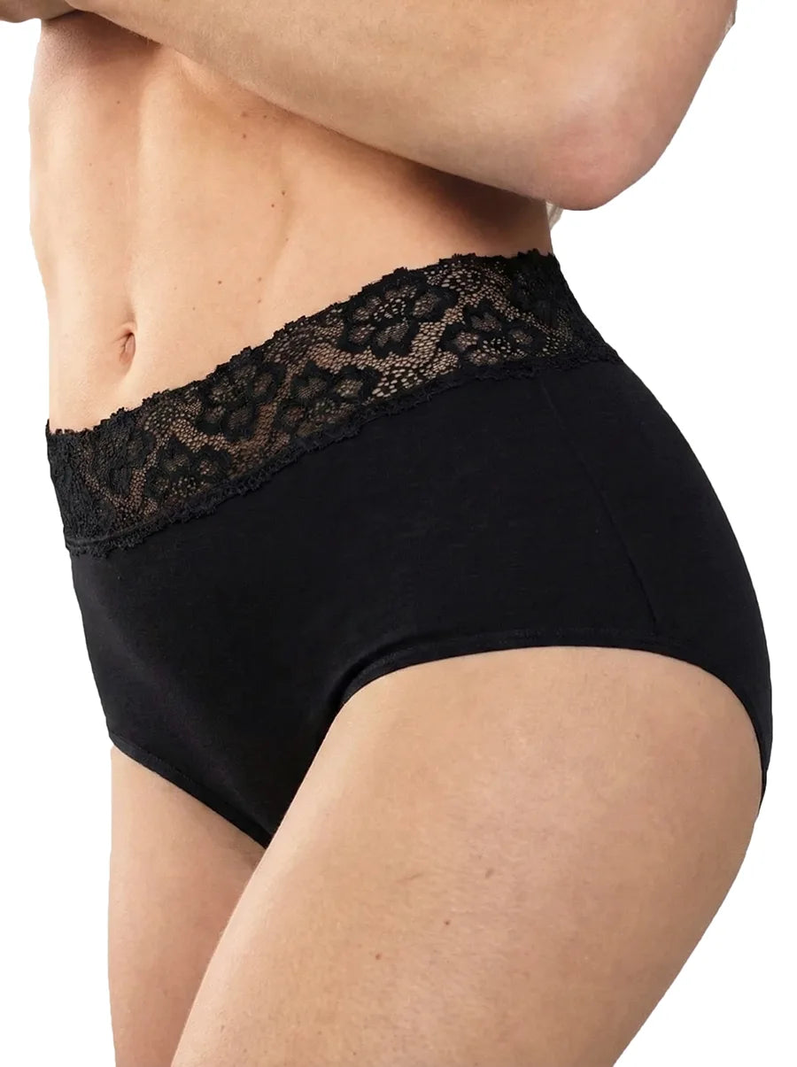 Kanten modal taille slip dames - Hoge kanten dames onderbroek