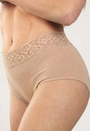 Kanten modal taille slip dames - Hoge kanten dames onderbroek