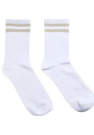Dames sokken 1-pack - Strepen - onesize - Dames sportsokken wit en zwart