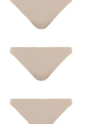 Dames string - 3-pack - Naadloos- Seamless - Zwart en huidskleur