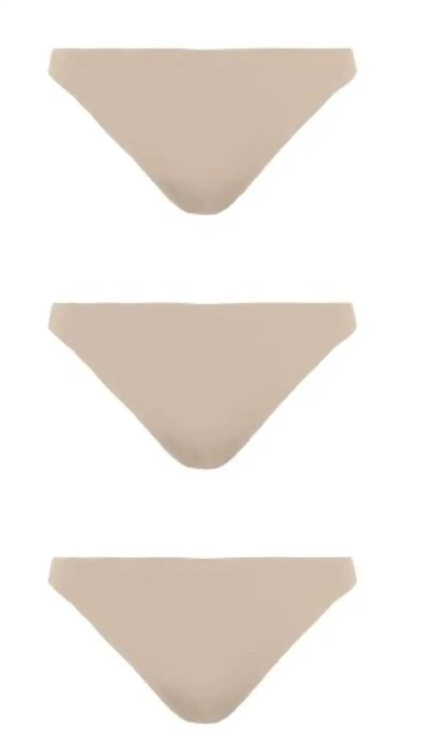 Dames string - 3-pack - Naadloos- Seamless - Zwart en huidskleur