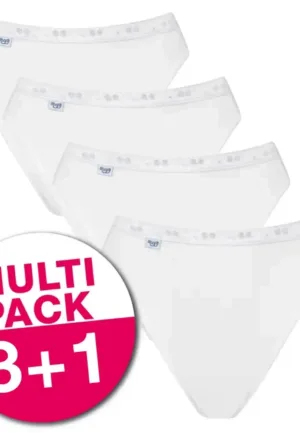 4-pack Basic Tai Slips dames - Hoog opgesneden dames onderbroeken - Wit vrouwen ondergoed