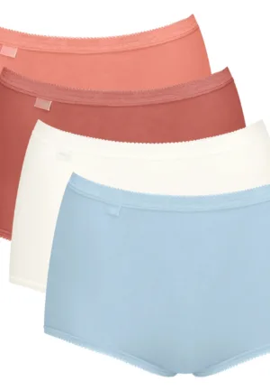 4-pack dames Basic Maxi slips - Multicolor - Taille dames onderbroeken katoen