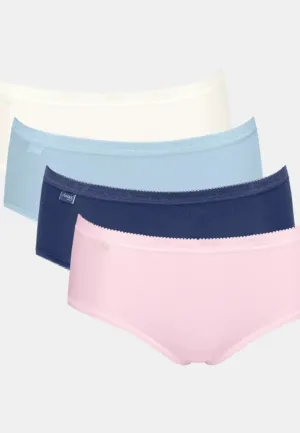 4-pack dames Basic Midi slips - Color - Katoenen heup slip - onderbroeken