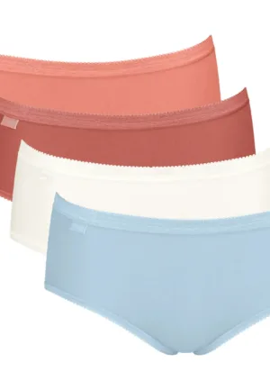 4-pack dames Basic Midi slips - Multicolor - Katoenen heup slip - onderbroeken