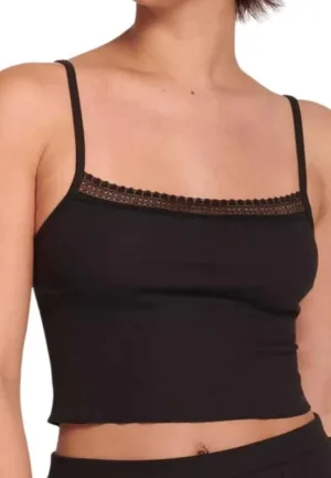 Dames hemd GO Ribbed Crop Top - Mouwloos slaapshirt