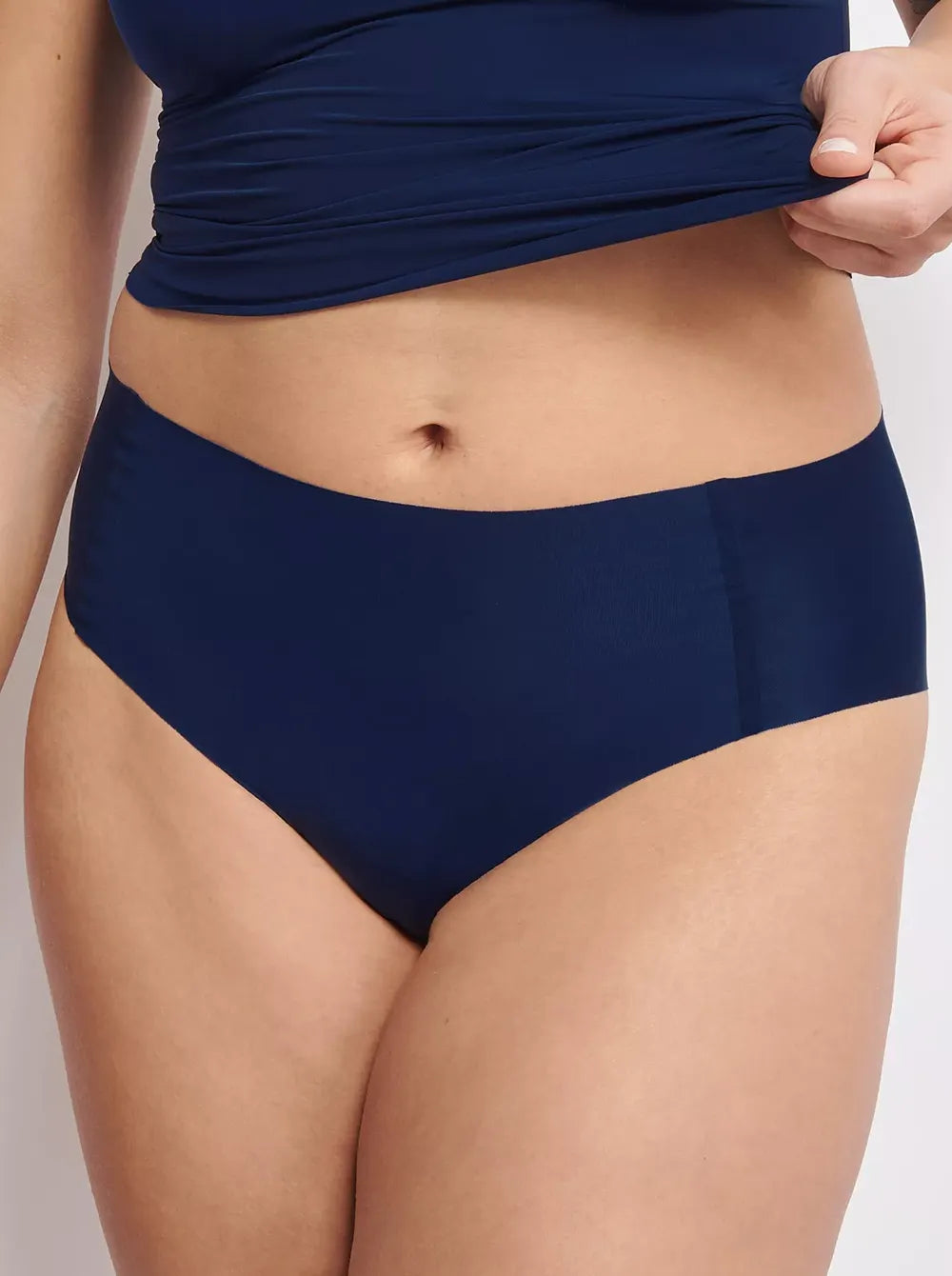 Zero Feel taille slip dames 2.0 - High waist - Hoge naadloze dames onderbroek - Katoenen kruisje - Schijnt niet door - Zwart - Huidskleur - Donkerblauw