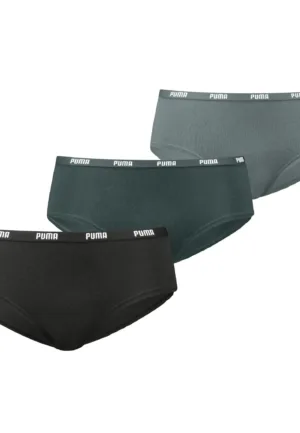 Puma 3-Pack dames Hipsters - Zwarte Katoenen dames onderbroeken - Shorts