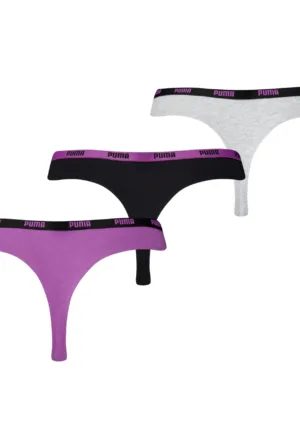 3-Pack dames strings - Katoen vrouwen strings Zwart - Wit - Combi