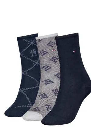 Tommy Hilfiger 2-pack dames sokken - Monogram - Giftbox - Katoenen dames kousen
