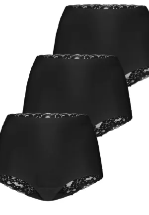 Ten Cate 3-pack secrets kanten high waist slip - 31758 - Voordeelverpakking - Aanbieding