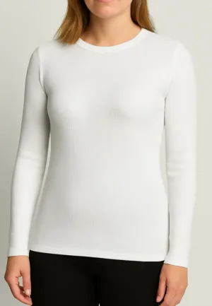 Thermo Rib dames shirt Lange mouw - Warm thermisch ondershirt met ronde hals