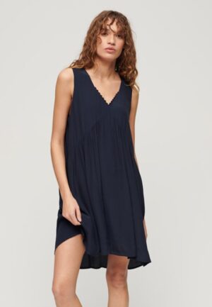 Volume Mouwloze Jurk Blauw Grootte: 42