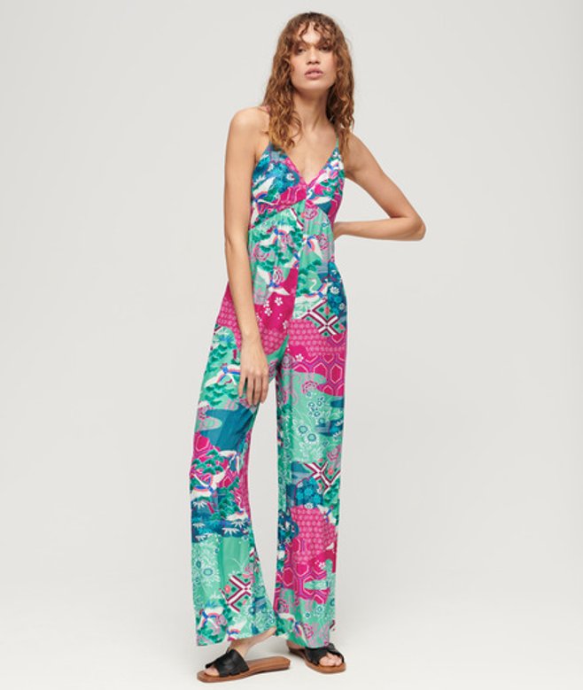 Cami-jumpsuit met Print Paars Grootte: 38