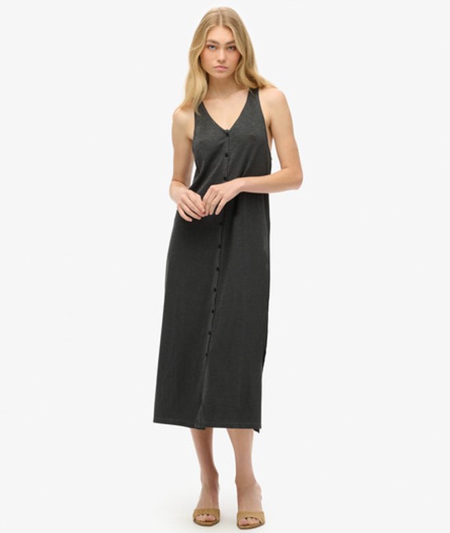 Beach Jersey Midi-jurk Zwart Grootte: 42