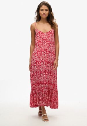 Lange Cami-jurk Rood Grootte: 44