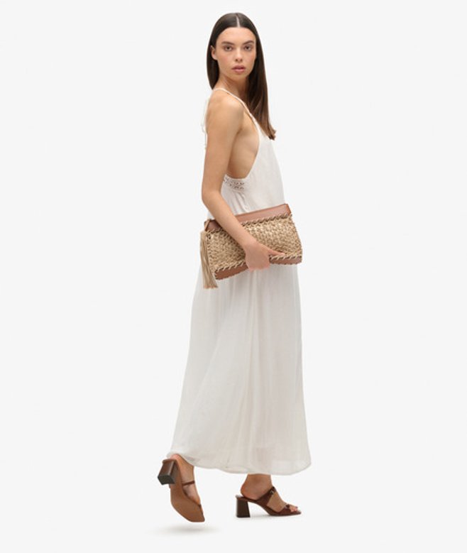 Ibiza Maxi-jurk met Camouflageprint Wit Grootte: 34