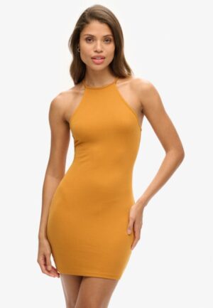 Strappy Racer Mini-jurk van Jersey Geel Grootte: 36