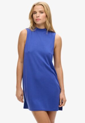 Mouwloze Mini-jurk met A-lijn Blauw Grootte: 40