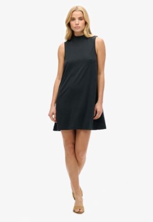 Mouwloze Mini-jurk met A-lijn Zwart Grootte: 42