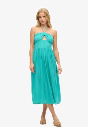 Midi-jurk met Uitsnijding Groen Grootte: 42