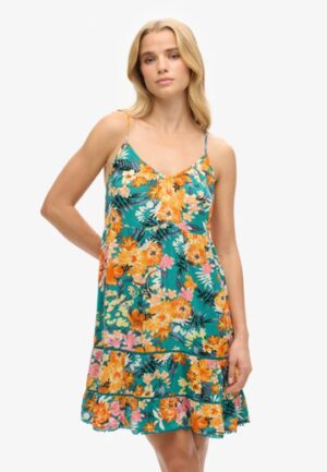 Mini Beach Cami-jurk Turkoois Grootte: 34