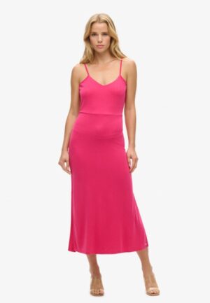 Jersey Jurk met Open Achterkant Roze Grootte: 36