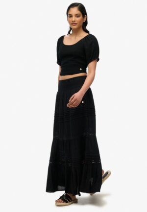 Ibiza Maxirok met Kant Black Grootte: 38