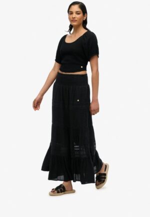 Ibiza Maxi Rok Black Grootte: 38
