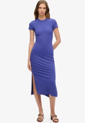 Midi T-shirtjurk Blauw Grootte: 42