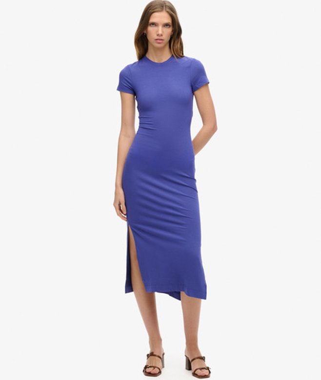 Midi T-shirtjurk Blauw Grootte: 42