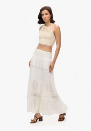 Ibiza Maxi Rok Wit Grootte: 42