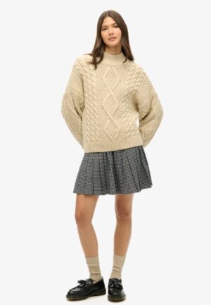 Geplooide Vintage Minirok Blauw Grootte: 8