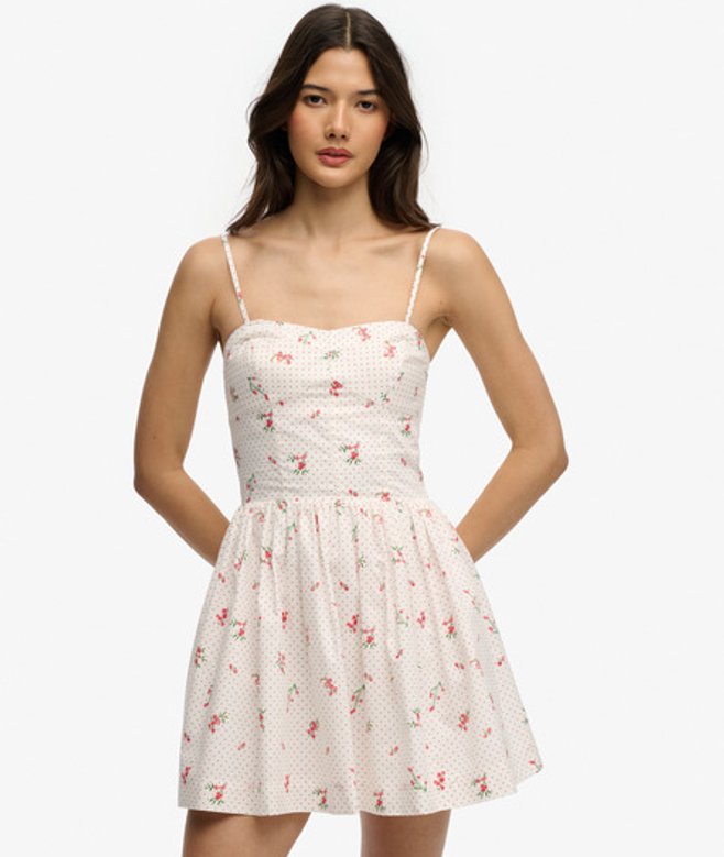 Korset Cami Mini-jurk Crème Grootte: 42