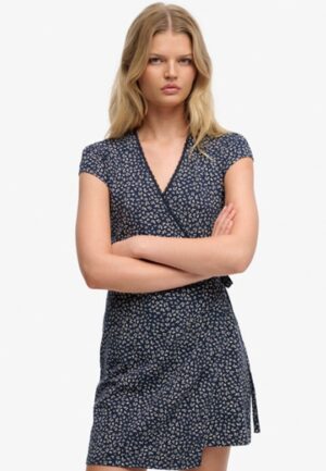Athletic Essential Wrap Jurk Blauw Grootte: 44