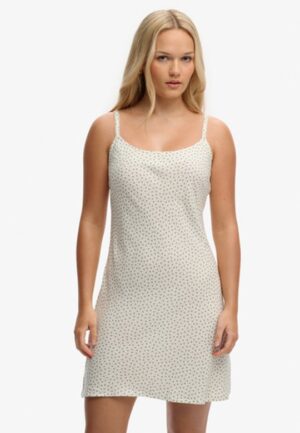 Geprinte Cami Minijurk White Grootte: 38