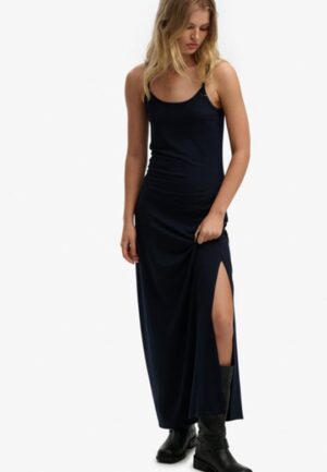 Maxi Jersey Cami Jurk Blauw Grootte: 44