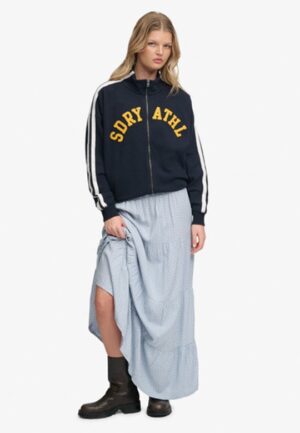 Geweven Gelaagde Maxi Rok Blue Grootte: 36