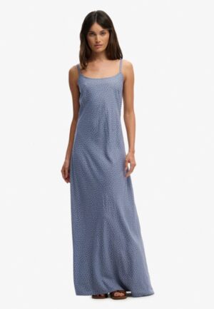 Maxi-jurk met Print Blue Grootte: 38