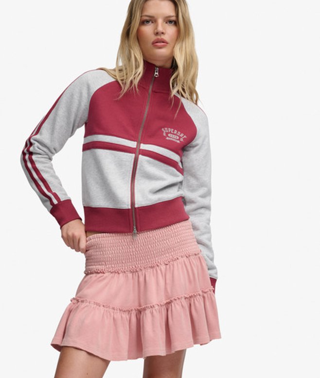 Gelaagde Jersey Minirok Pink Grootte: 42