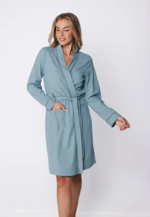 Pastunette lange dames badjas - Stone Blue