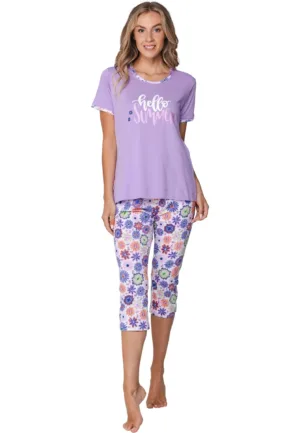 Rebelle capri pyjama dames - Pink Bloom - Copy
