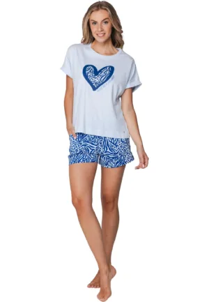Rebelle dames shortama - Blue Bay - Zomer pyjama - Copy