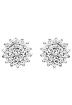 Luxenter Sterling zilveren 925 oorbellen met gerhodineerde briljant zirkonia - Maliai
