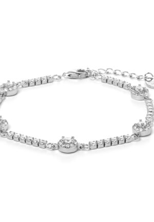 Luxenter 925 Sterling zilveren armband met gerhodineerde briljant zirkonia - Daimas