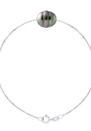 Armband Love Links Link Venetiaans van Zilver 925 versierd met een echte gekweekte Tahitiparel van 10-11 mm