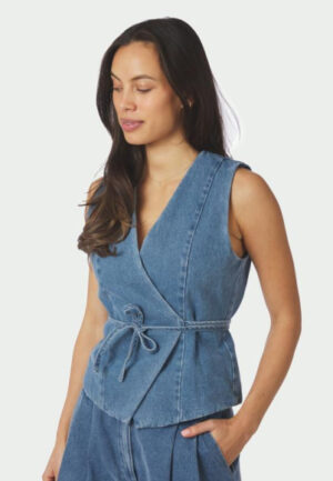 Neo noir - Blauw | Dames | Gilet | Blauw | 36 | regular | Kamst mode