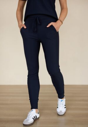 Studio Anneloes Downstairs Bonded Trousers 94803 6900 Dark Blue